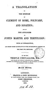 Tapa de A Translation Of The Epistles Of Clement Of Rome, Polycarp, And Ignatius