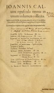 Tapa de Ioannis Calvini Opuscula omnia in unum volumen collecta