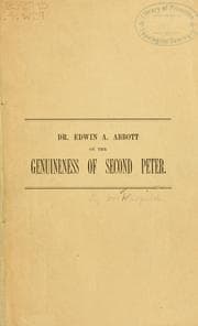 Tapa de Dr. Edwin A. Abbott on the genuineness of Second Peter