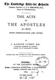 Tapa de The Acts of the Apostles, with intr. and notes by J.R. Lumby