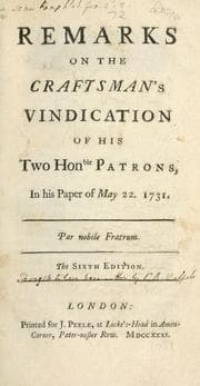 Tapa de Remarks on the Craftsman's vindication of his two honble. patrons in his paper of May 22, 1731