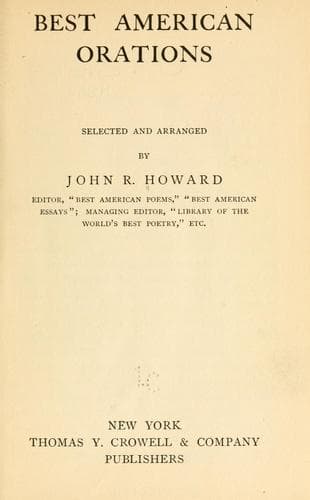 Tapa de Best American orations