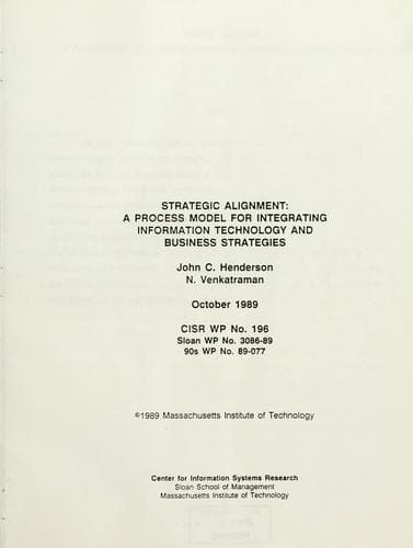 Tapa de Strategic alignment