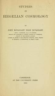 Tapa de Studies in Hegelian cosmology