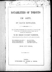 Tapa de Notabilities of Toronto in 1877