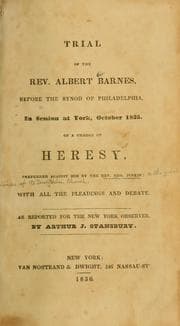 Tapa de Trial of the Rev. Albert Barnes