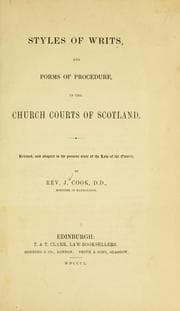 Tapa de Styles of writs, forms of procedure, and practice of the church courts of Scotland