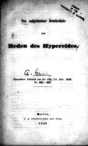 Tapa de Neu aufgefundene Bruchstücke aus Reden des Hypereides