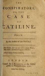 Tapa de The conspirators, or, The case of Catiline, part II