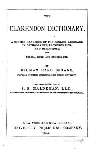 Tapa de The Clarendon dictionary