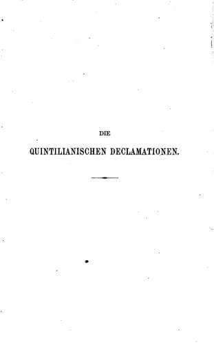 Tapa de Die Quintilianischen Declamationen