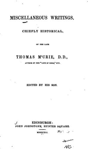 Tapa de Miscellaneous writings, chiefly historical