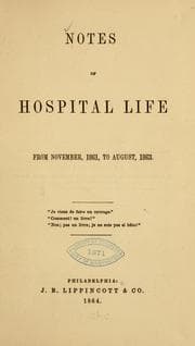 Tapa de Notes of hospital life from November, 1861, to August, 1863