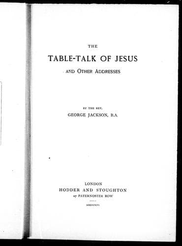 Tapa de The table-talk of Jesus