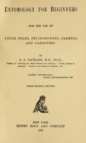 Tapa de Entomology for beginners