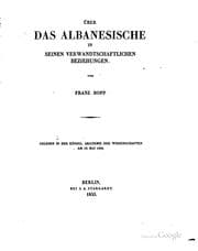 Tapa de Über das albanesische in seinen verwandtschaftlichen Beziehungen