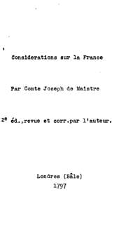 Tapa de Considérations Sur la France