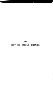 Tapa de The day of small things, by the author of 'Mary Powell'