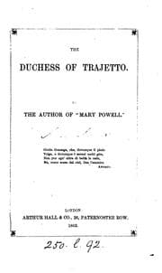 Tapa de The duchess of Trajetto, by the author of 'Mary Powell'