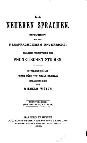 Tapa de Die neueren Sprachen
