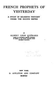 Tapa de French Prophets of Yesterday: A Study of Religious Thought Under the Second ..