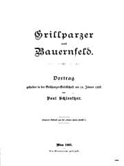 Tapa de Grillparzer und Bauernfeld