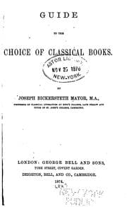 Tapa de Guide to the choice of classical books