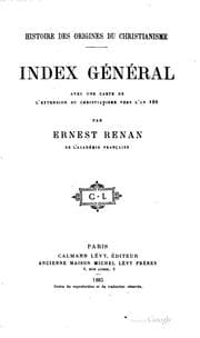 Tapa de Index général, avec une carte de l'extension du christianisme vers l'an 180