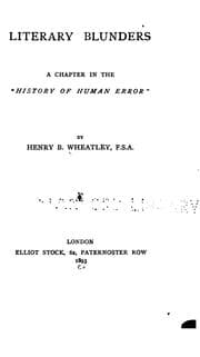 Tapa de Literary Blunders: A Chapter in the "History of Human Error."
