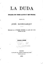 Tapa de La duda; drama en tres actos y en prosa: Drama en tres actos y en prosa