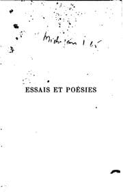 Tapa de OEuvres posthumes: essais et poèsies