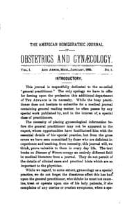 Tapa de American Homeopathic Journal of Gynaecology and Obstetrics