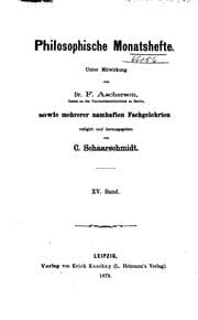 Tapa de Philosophische Monatshefte