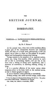 Tapa de The British Journal of Homoeopathy