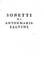 Tapa de Sonetti de Anton Maria Salvini, accademico della Crusca