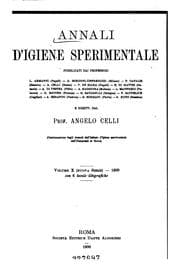 Tapa de Annali d'igiene sperimentale