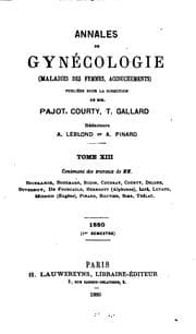 Tapa de Annales de gynecologie et d'obstetrique. series 1