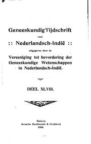 Tapa de Geneeskundig tijdschrift voor Nederlandsch-Indie