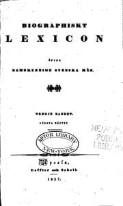 Tapa de Biographiskt Lexicon öfver namnkunnige Svenska Män