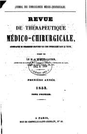 Tapa de Revue de thérapeutique médico-chirurgicale