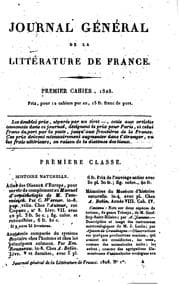 Tapa de Journal général de la littérature de France ou répertoire méthodique