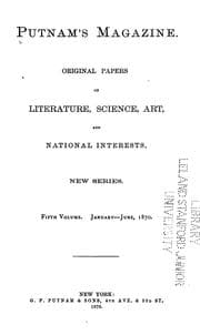 Tapa de Putnam's Magazine: Original Papers on Literature, Science, Art, and National Interests