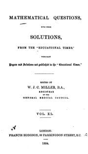 Tapa de Mathematical Questions with Their Solutions: From the "Educational Times".