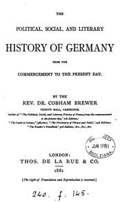 Tapa de The political, social, and literary history of Germany