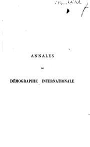 Tapa de Annales des démographie internationale: recueil trimestriel de travaux originaux et de documents ...