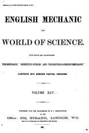 Tapa de English Mechanic and World of Science: With which are Incorporated "the Mechanic", "Scientific ...