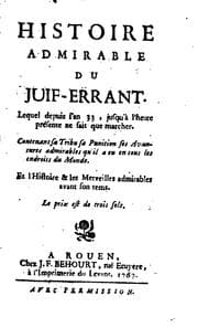 Tapa de Histoire admirable du Juif-errant, lequel depuis l'an 33, jusqu'à l'heure présente ne fait que ...