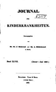 Tapa de Journal für Kinderkrankheiten