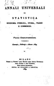 Tapa de Annali universali di statistica, economia pubblica, storia, viaggi e commercio