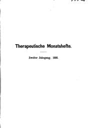 Tapa de Therapeutische Monatshefte